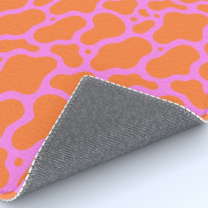 Abstract pink cow print shape pattern Rug Gallery Image 4