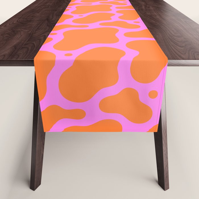 Abstract pink cow print shape pattern Table Runner Gallery Image 1