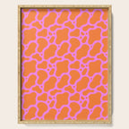 Abstract pink cow print shape pattern Serving Tray Gallery Image 1