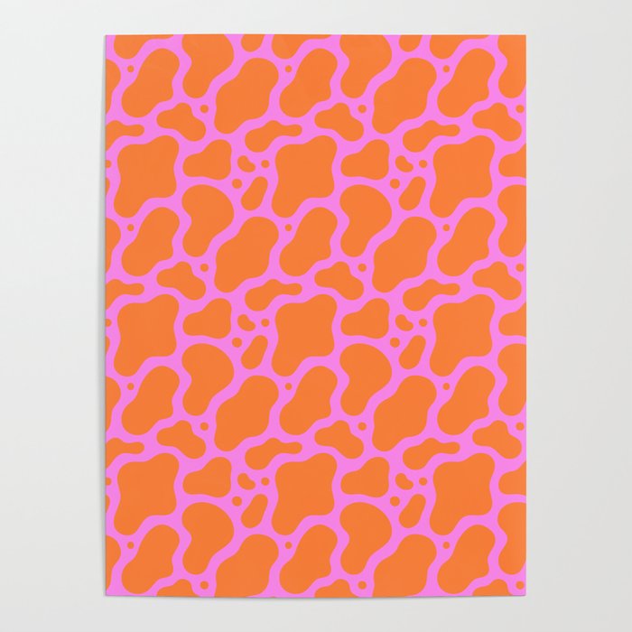 Abstract pink cow print shape pattern Poster Gallery Image 4