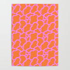 Abstract pink cow print shape pattern Poster Gallery Image 4