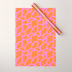 Abstract pink cow print shape pattern Wrapping Paper Gallery Image 1