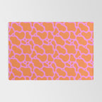 Abstract pink cow print shape pattern Rug Gallery Image 2