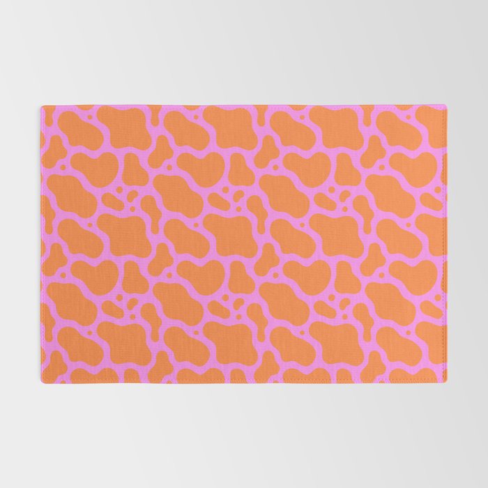 Abstract pink cow print shape pattern Rug Gallery Image 2
