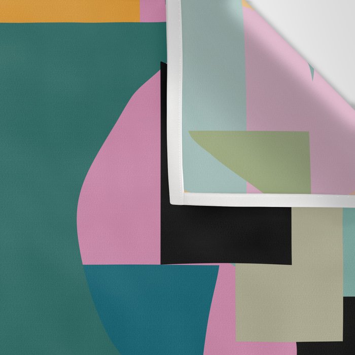 Abstract Collage in Teal Wall Tapestry Gallery Image 3