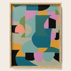 Abstract Collage in Teal Serving Tray Gallery Image 1