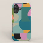 Abstract Collage in Teal iPhone Case Gallery Image 1
