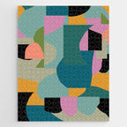 Abstract Collage in Teal Jigsaw Puzzle Gallery Image 1