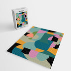 Abstract Collage in Teal Jigsaw Puzzle Gallery Image 2