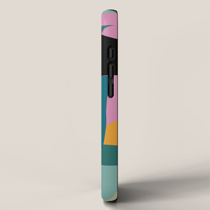 Abstract Collage in Teal iPhone Case Gallery Image 2