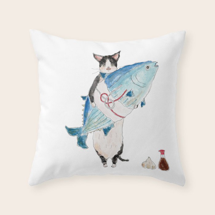 hatsugatsuo nyanco Throw Pillow Gallery Image 6