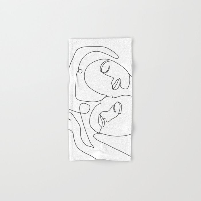 Line Faces 03 Bath Towel Gallery Image 1