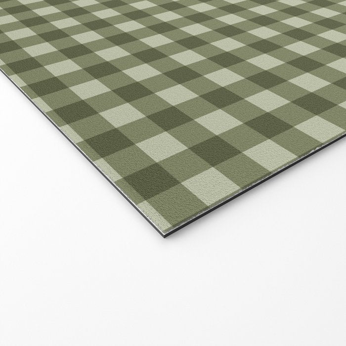 Gingham Plaid Pattern - Natural Green Welcome Mat Gallery Image 2