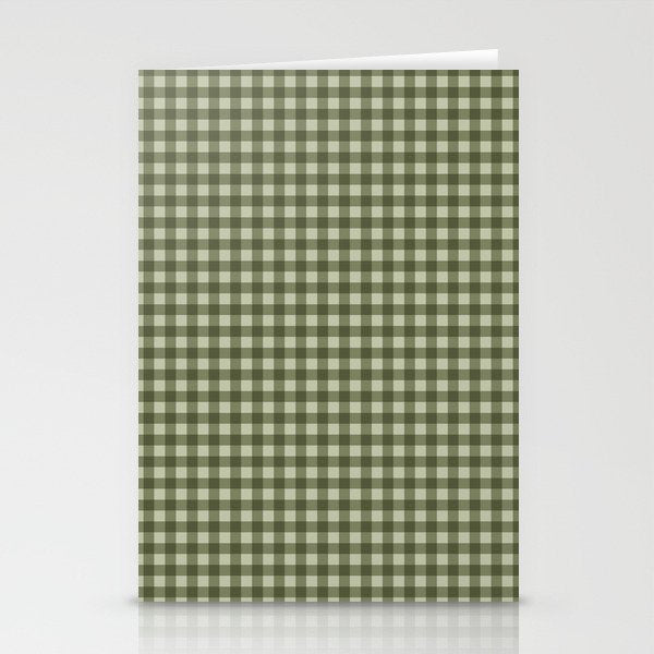 Gingham Plaid Pattern - Natural Green Stationery Card Gallery Image 2