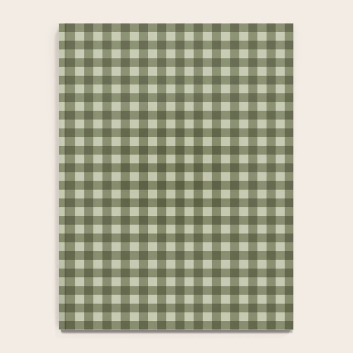 Gingham Plaid Pattern - Natural Green Notebook Gallery Image 4