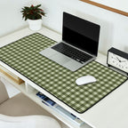 Gingham Plaid Pattern - Natural Green Desk Mat Gallery Image 2