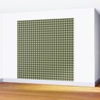 Gingham Plaid Pattern - Natural Green Wall Mural Gallery Image 2