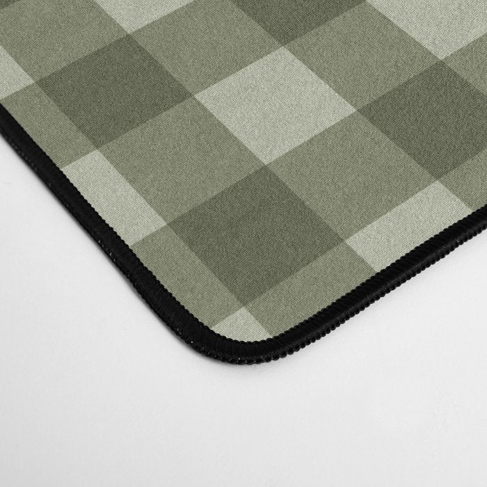 Gingham Plaid Pattern - Natural Green Desk Mat Gallery Image 4