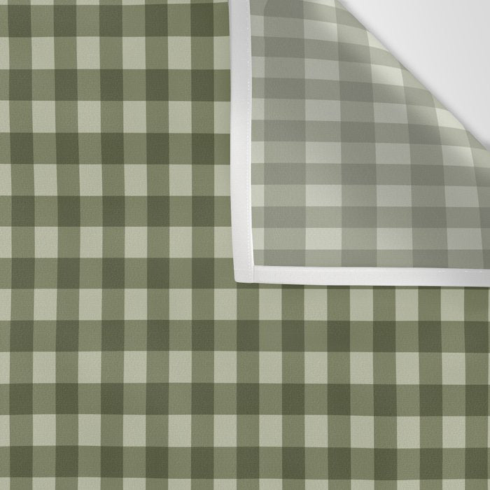 Gingham Plaid Pattern - Natural Green Wall Tapestry Gallery Image 3