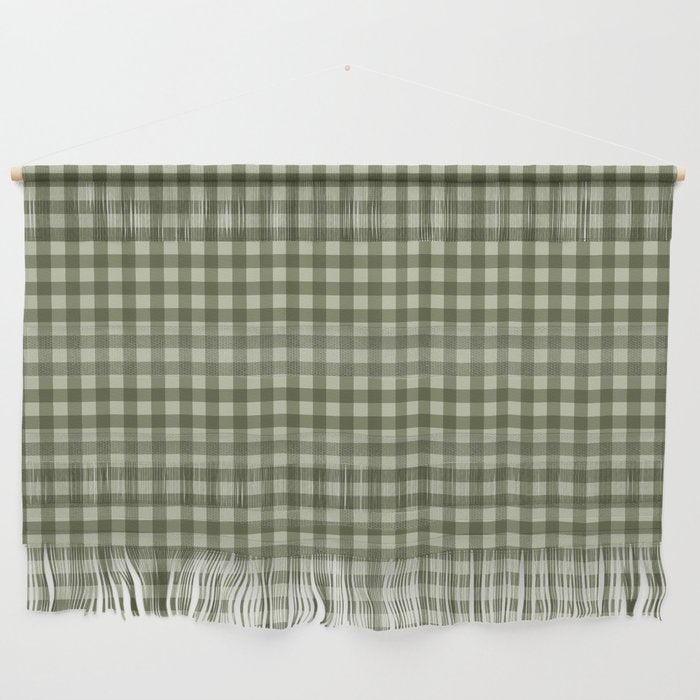 Gingham Plaid Pattern - Natural Green Wall Hanging Gallery Image 1