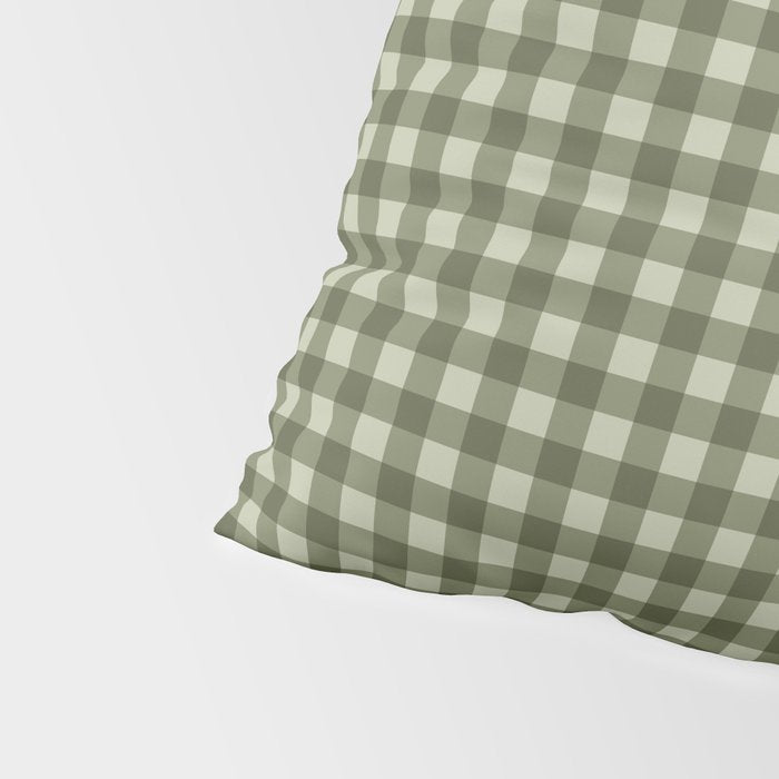 Gingham Plaid Pattern - Natural Green Pillow Sham Gallery Image 4