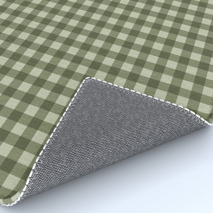 Gingham Plaid Pattern - Natural Green Rug Gallery Image 4