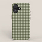 Gingham Plaid Pattern - Natural Green iPhone Case Gallery Image 1