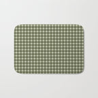 Gingham Plaid Pattern - Natural Green Bath Mat Gallery Image 1