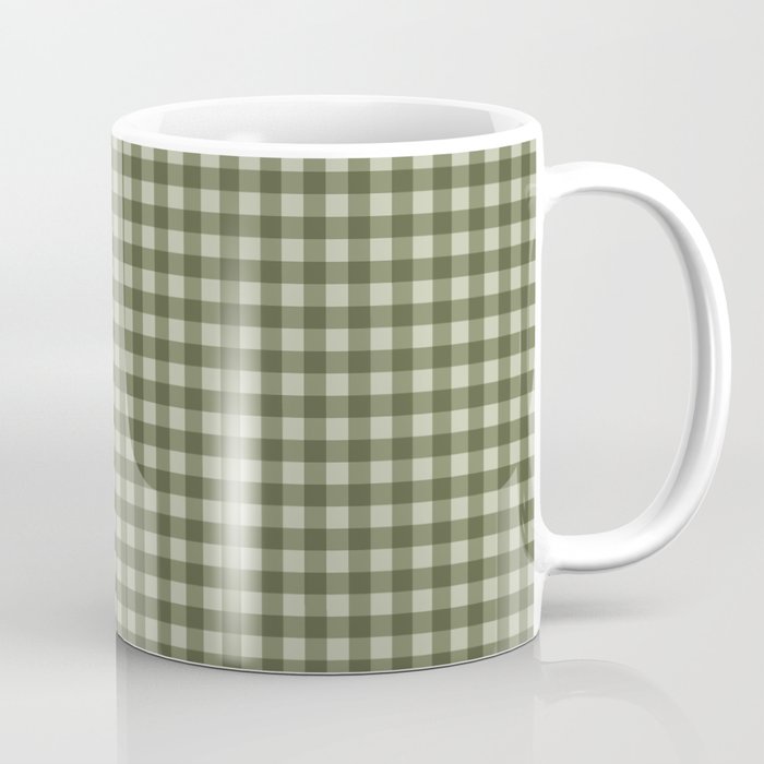 Gingham Plaid Pattern - Natural Green Coffee Mug Gallery Image 1