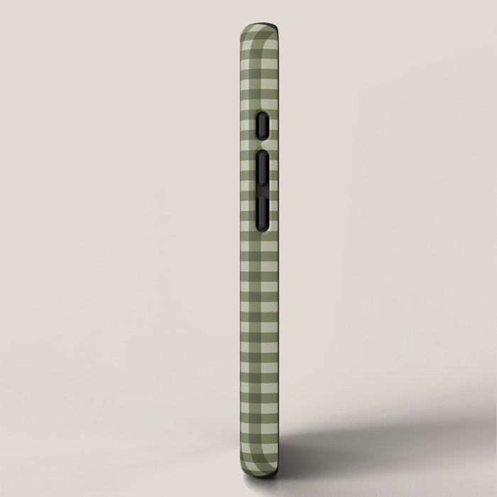 Gingham Plaid Pattern - Natural Green iPhone Case Gallery Image 2
