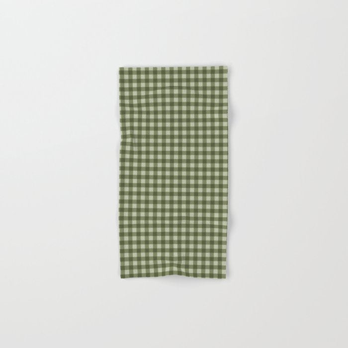 Gingham Plaid Pattern - Natural Green Bath Towel Gallery Image 1