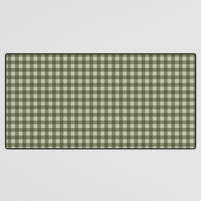Gingham Plaid Pattern - Natural Green Desk Mat Gallery Image 3