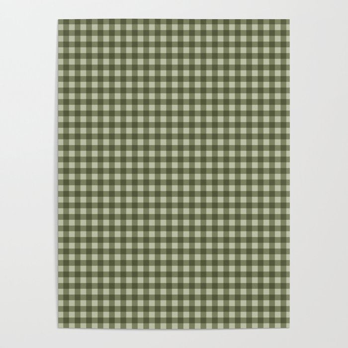 Gingham Plaid Pattern - Natural Green Poster Gallery Image 1