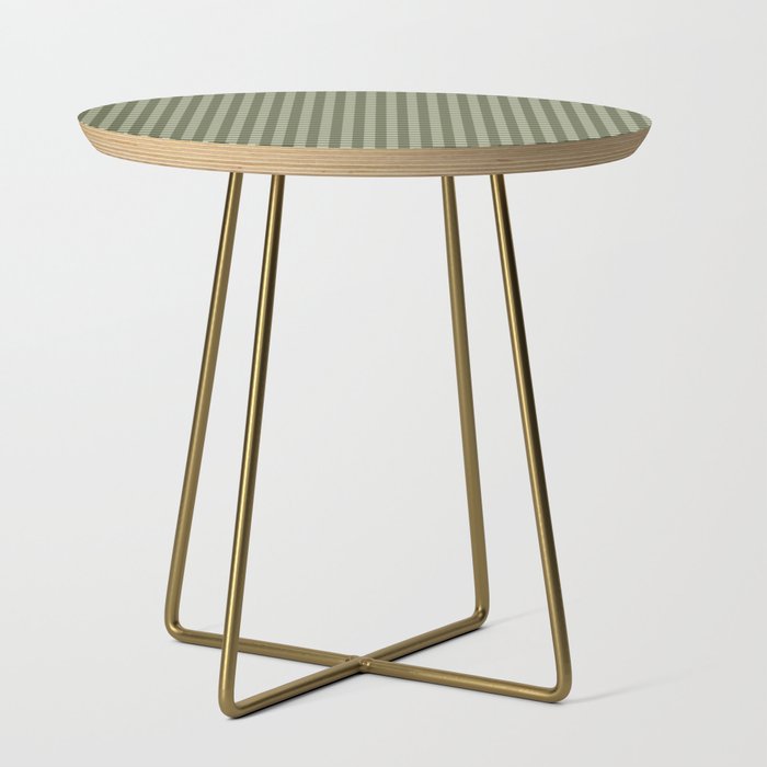Gingham Plaid Pattern - Natural Green Side Table Gallery Image 1
