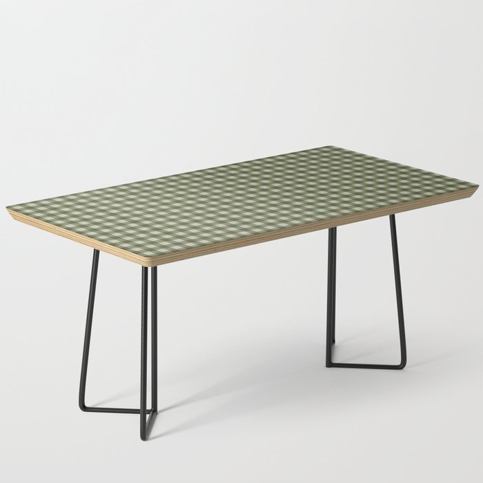 Gingham Plaid Pattern - Natural Green Coffee Table Gallery Image 1