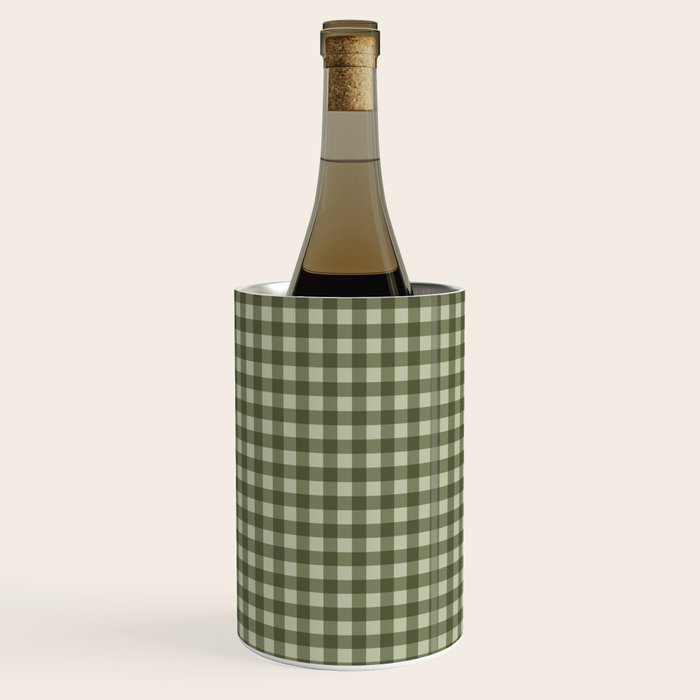 Gingham Plaid Pattern - Natural Green Wine Chiller Gallery Image 3