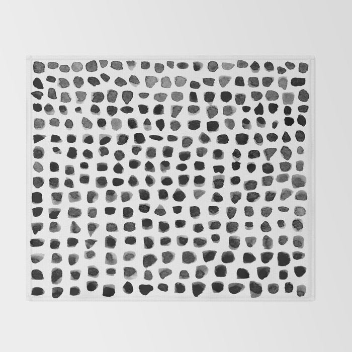 Dots (Black) Throw Blanket Gallery Image 2