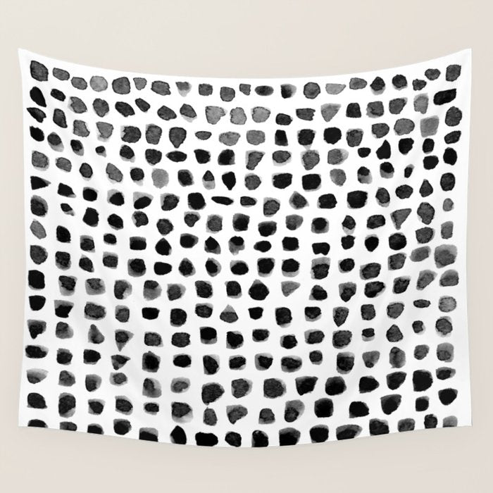Dots (Black) Wall Tapestry Gallery Image 4