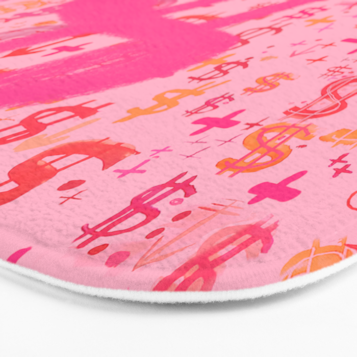 Pink Dollar Signs Bath Mat Gallery Image 3