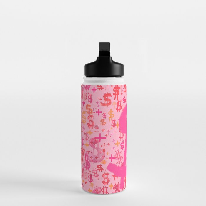 Pink Dollar Signs Water Bottle Gallery Image 3