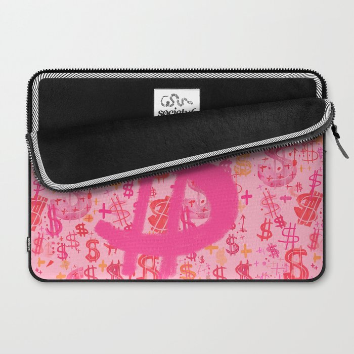 Pink Dollar Signs Laptop Sleeve Gallery Image 2