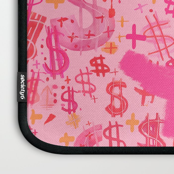 Pink Dollar Signs Laptop Sleeve Gallery Image 3