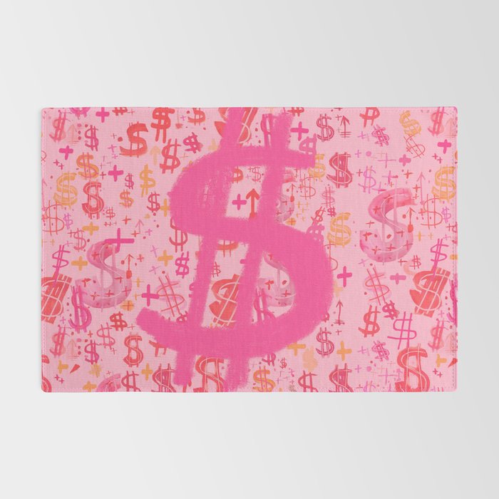Pink Dollar Signs Rug Gallery Image 2