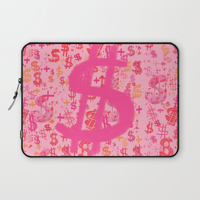 Pink Dollar Signs Laptop Sleeve Gallery Image 1