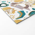 Kicking off some magic // white background white and grey unicorns aqua and mint hearts clouds and rainbows golden lines Welcome Mat Gallery Image 2
