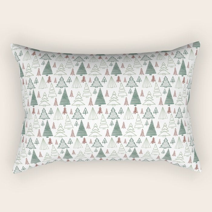 Tree Farm . Classic Christmas Rectangular Pillow Gallery Image 2