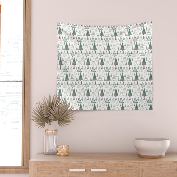 Tree Farm . Classic Christmas Wall Tapestry Gallery Image 2