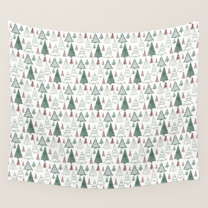 Tree Farm . Classic Christmas Wall Tapestry Gallery Image 4