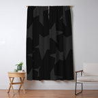 Stealth Grey and Jet Black Big Ol' Stars Window Curtain Gallery Image 5
