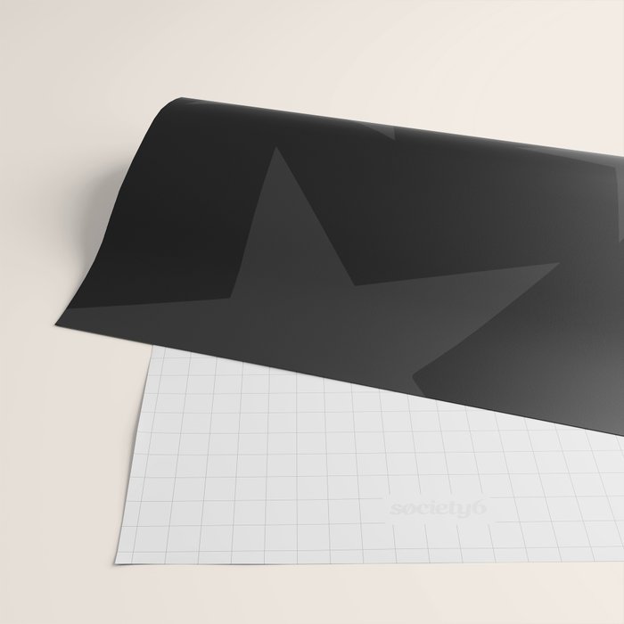 Stealth Grey and Jet Black Big Ol' Stars Wrapping Paper Gallery Image 2